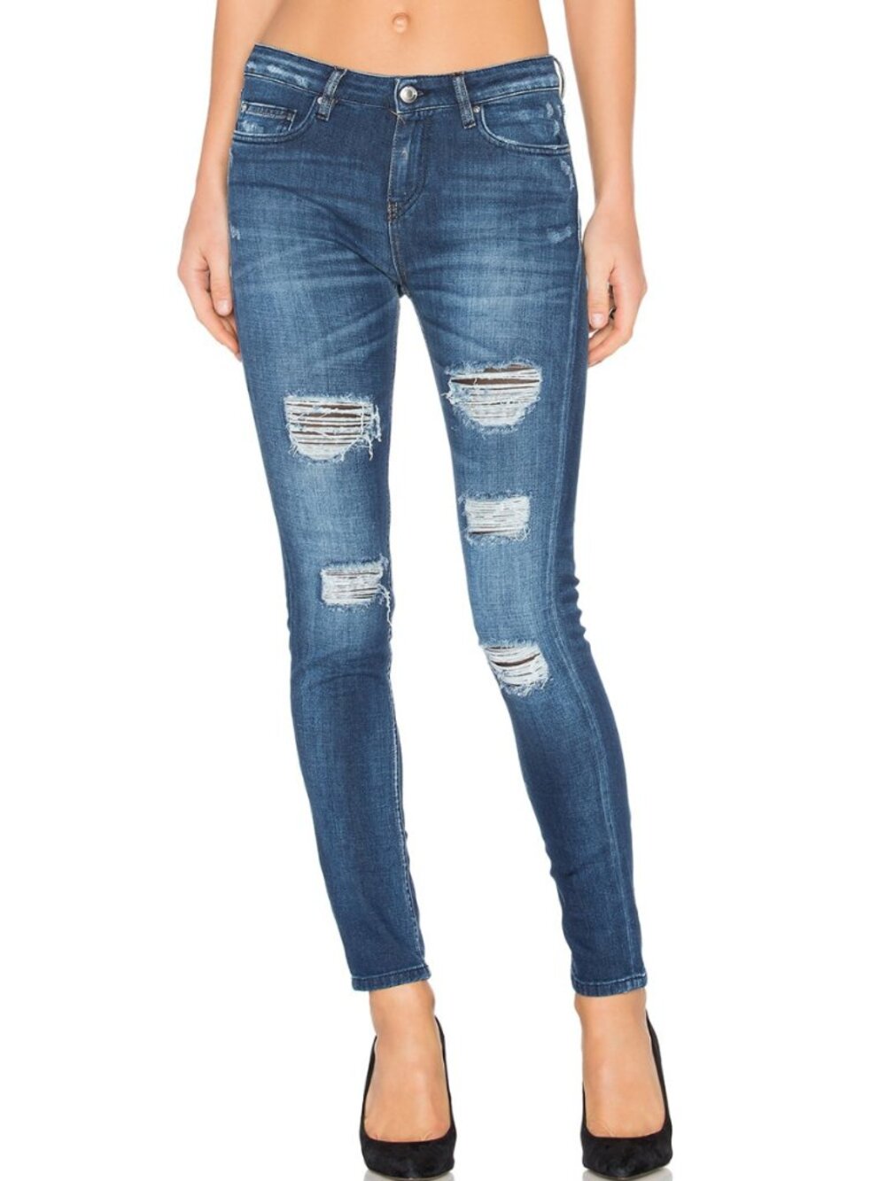 Iro Jeans Sunny Skinny Distressed Jean Size 24 Denim Blue | Made In Italy